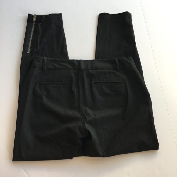 Michael Kors MK Womens Gold Zip Front Pockets Black Ankle Zip Pants Size 4 Work - Picture 7 of 7